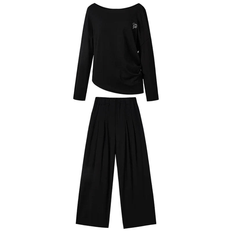 Lazy Shoulder Sweatshirt Set
