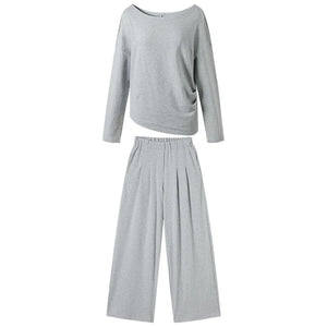 Lazy Shoulder Sweatshirt Set