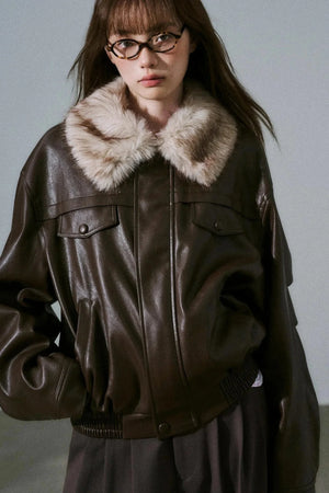Lazy Silhouette Vintage Biker Jacket