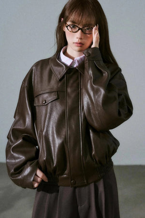 Lazy Silhouette Vintage Biker Jacket