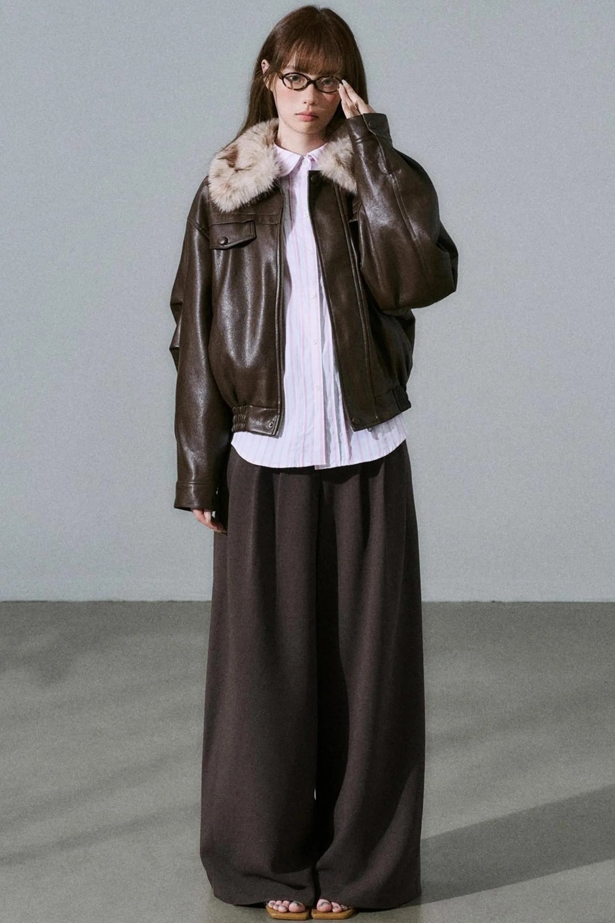 Lazy Silhouette Vintage Biker Jacket