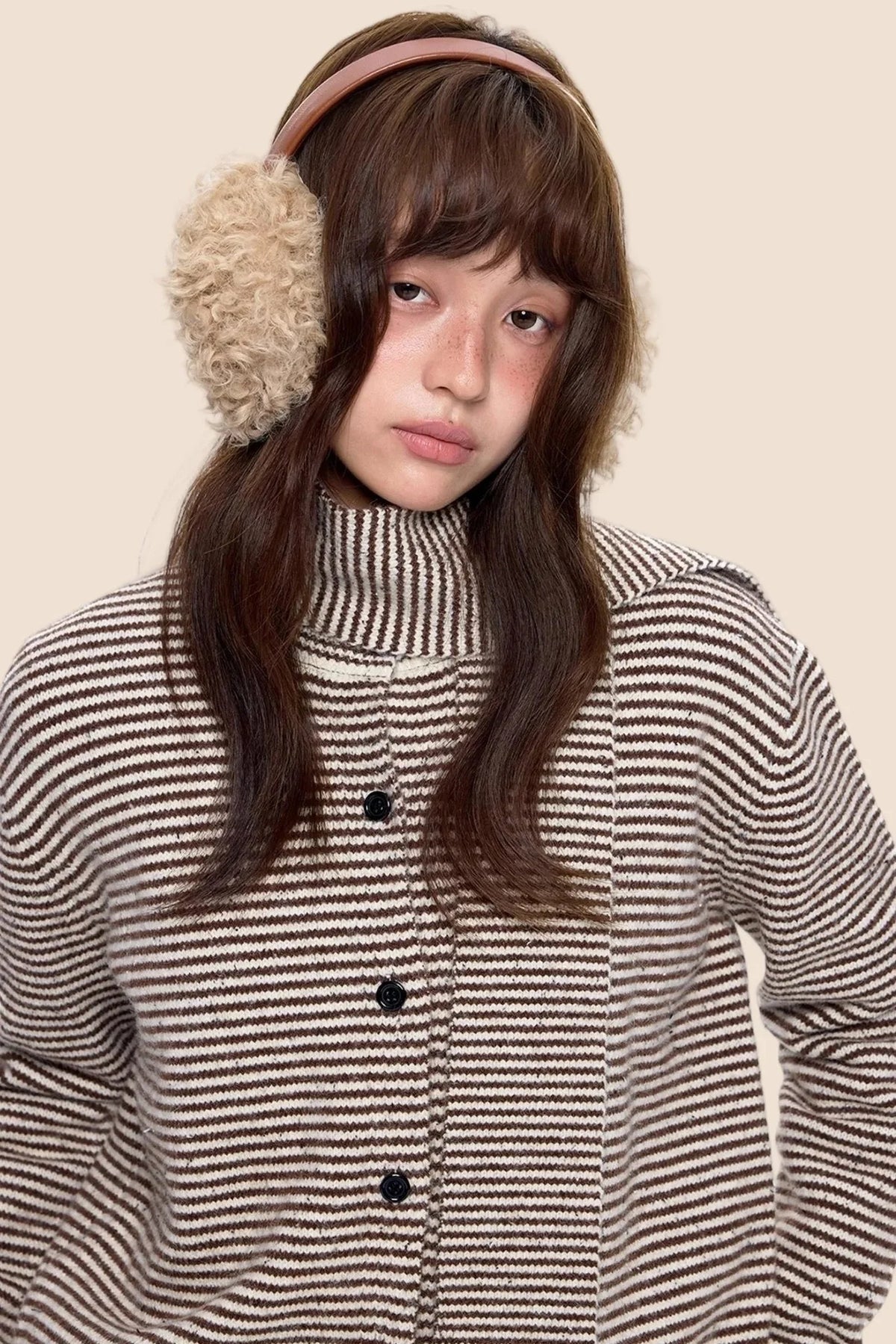 Lazy Striped Knit Cardigan Sweater