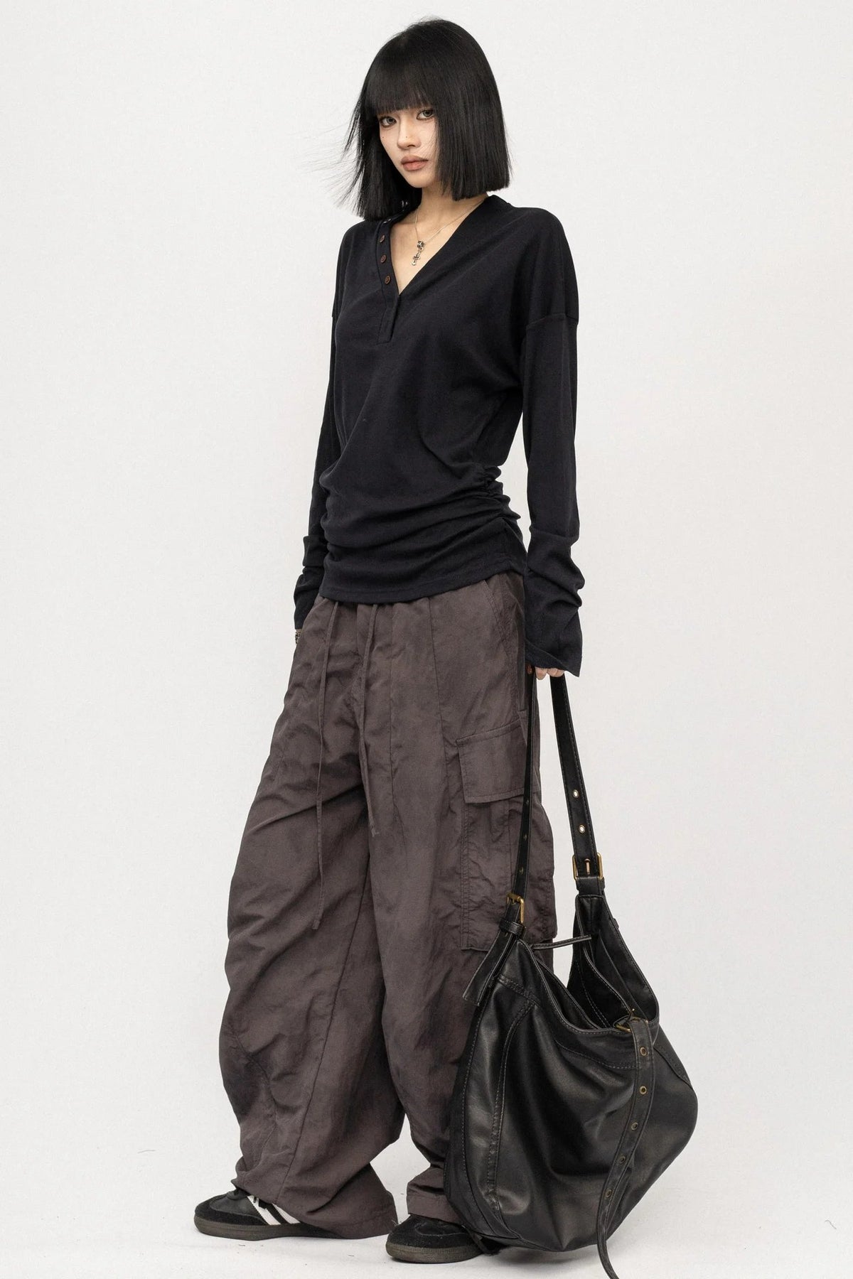 Lazy Style V-Neck Long Sleeve Top