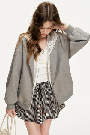 Leather Color-Block A-Line Skirt