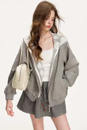 Leather Color-Block A-Line Skirt