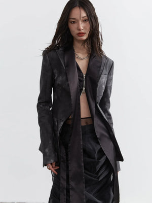 Leather Fake Two Pieces Skinny Jacket