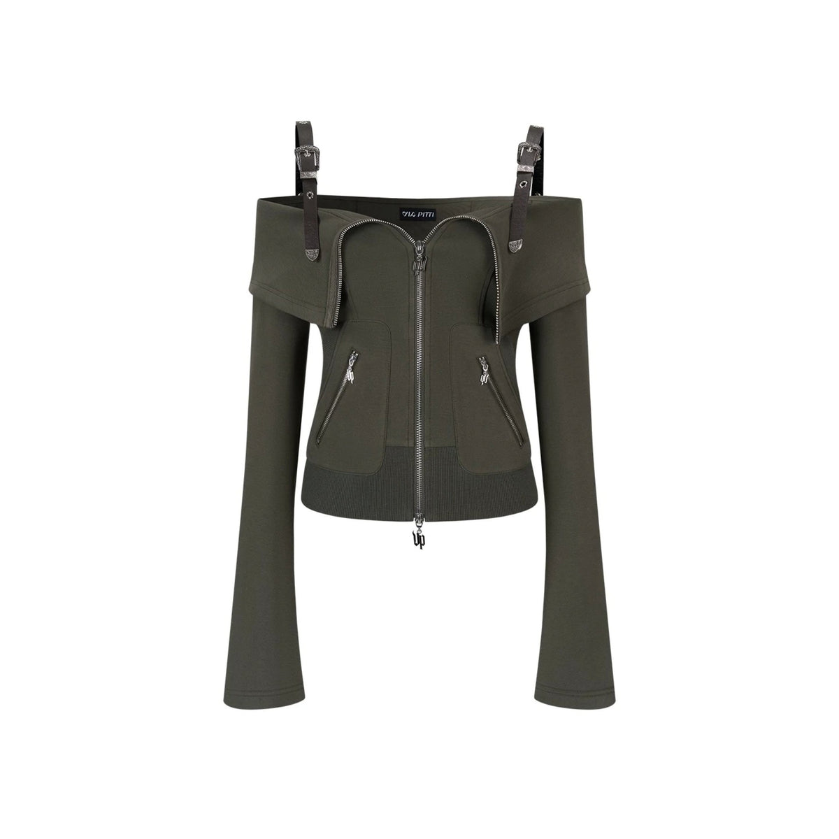 Leather-Trimmed Off-Shoulder Set-Up