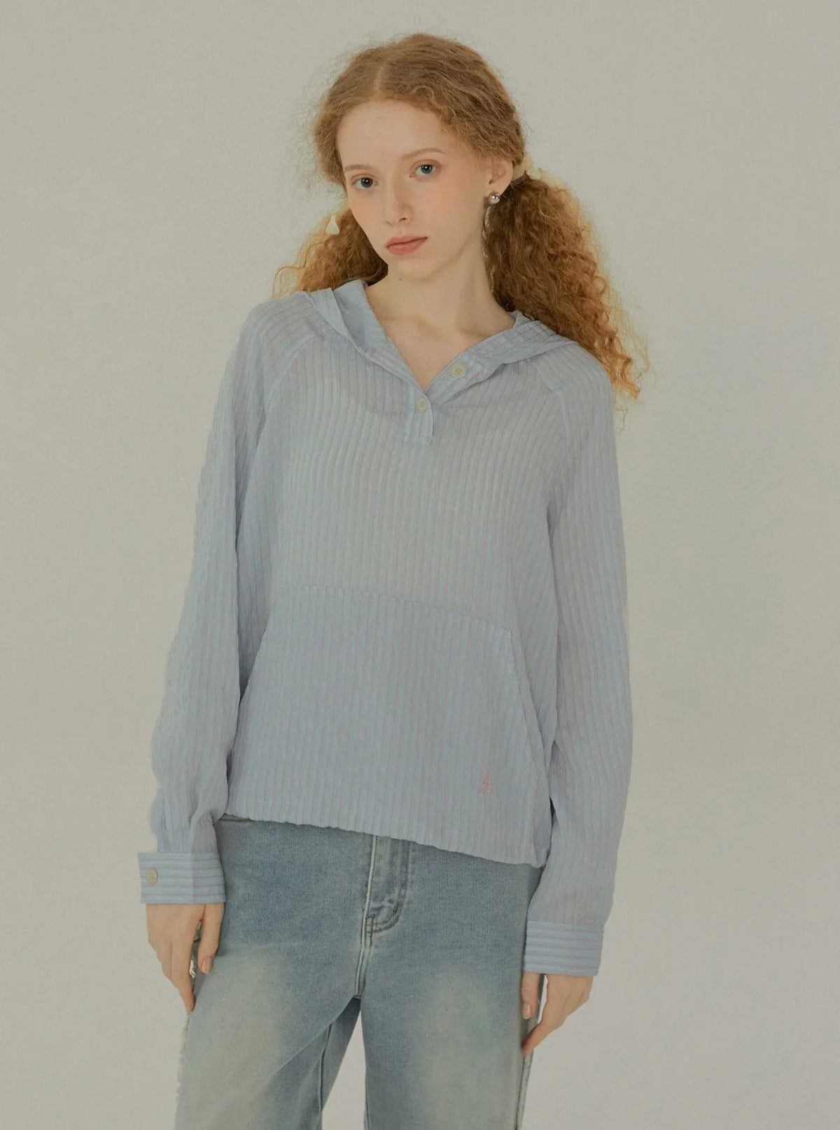 Leisure Striped Hoodie Top