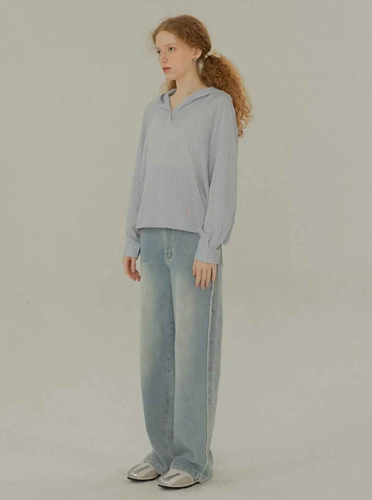 Leisure Striped Hoodie Top