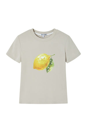 Lemon Print Short-Sleeved Blouse