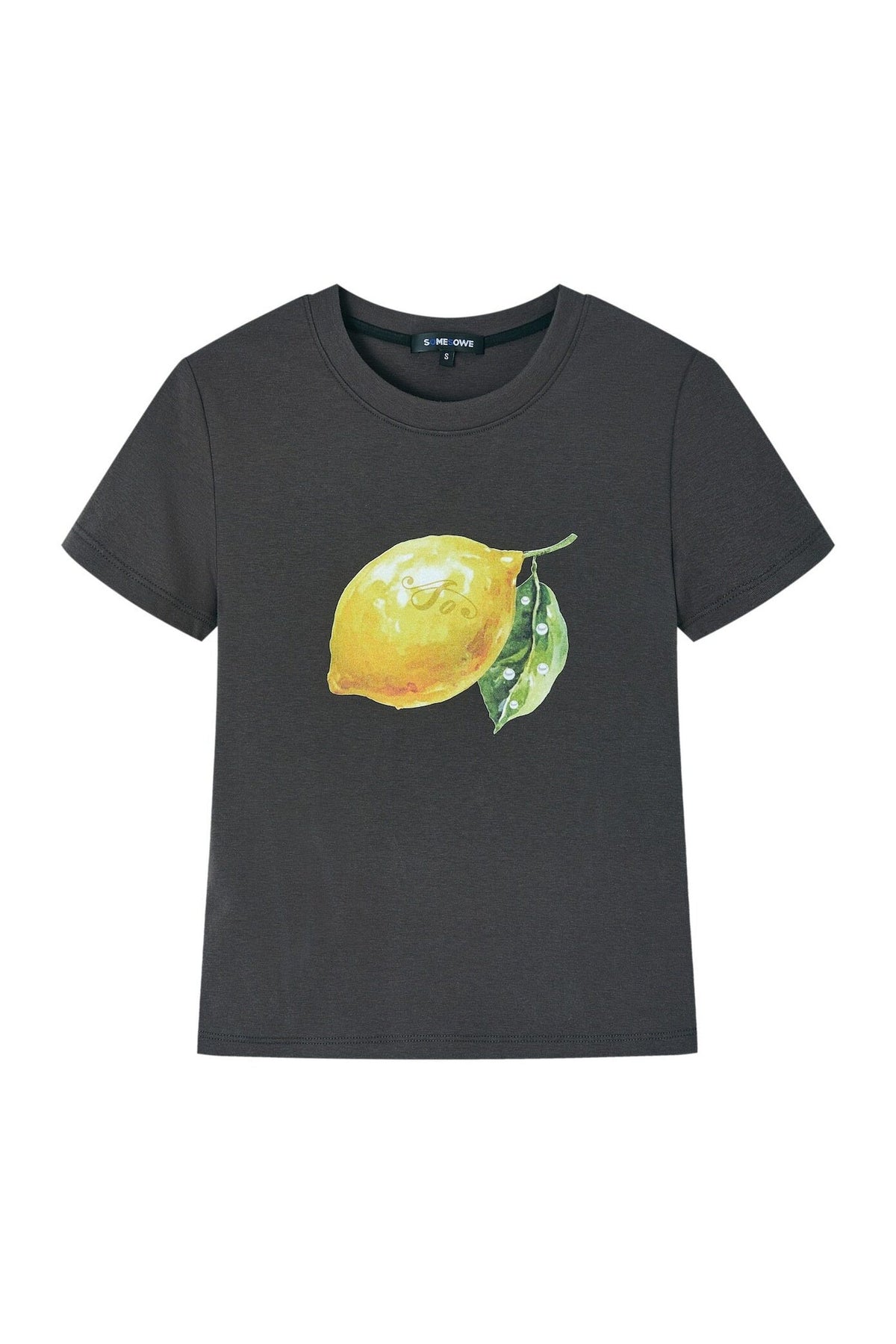 Lemon Print Short-Sleeved Blouse
