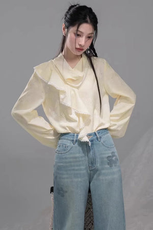 Lemon Yellow Ruffled Blouse