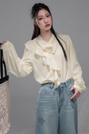 Lemon Yellow Ruffled Blouse