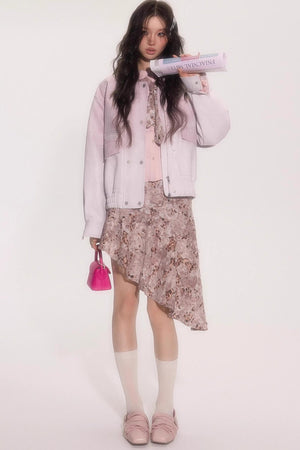 Leopard Patchwork Skirt With Tie Set-Up