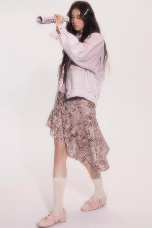 Leopard Patchwork Skirt With Tie Set-Up