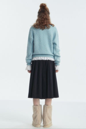 Leopard-Print Bow Crewneck Jumper
