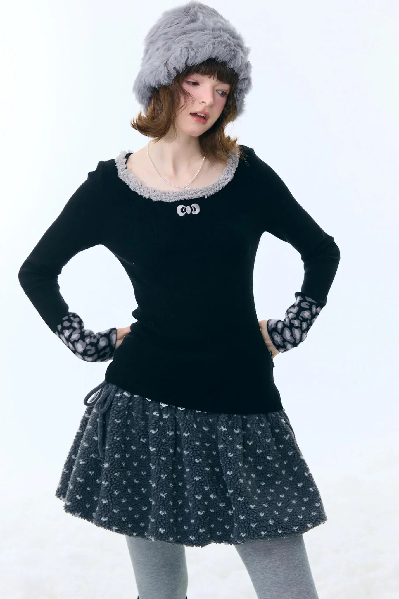 Leopard Print Knitted Sweater