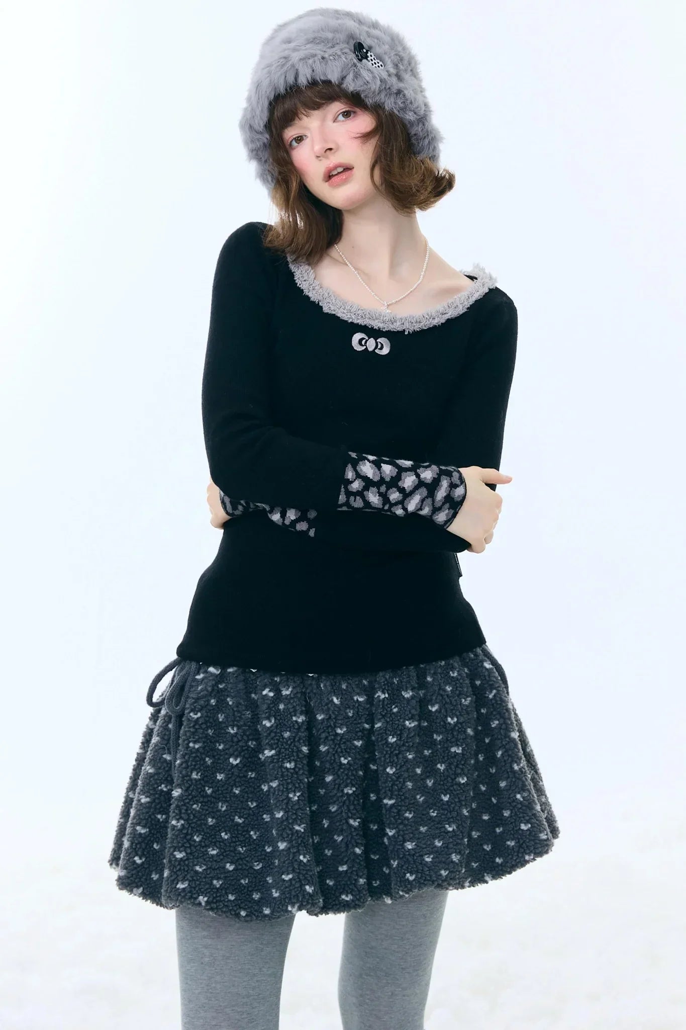 Leopard Print Knitted Sweater