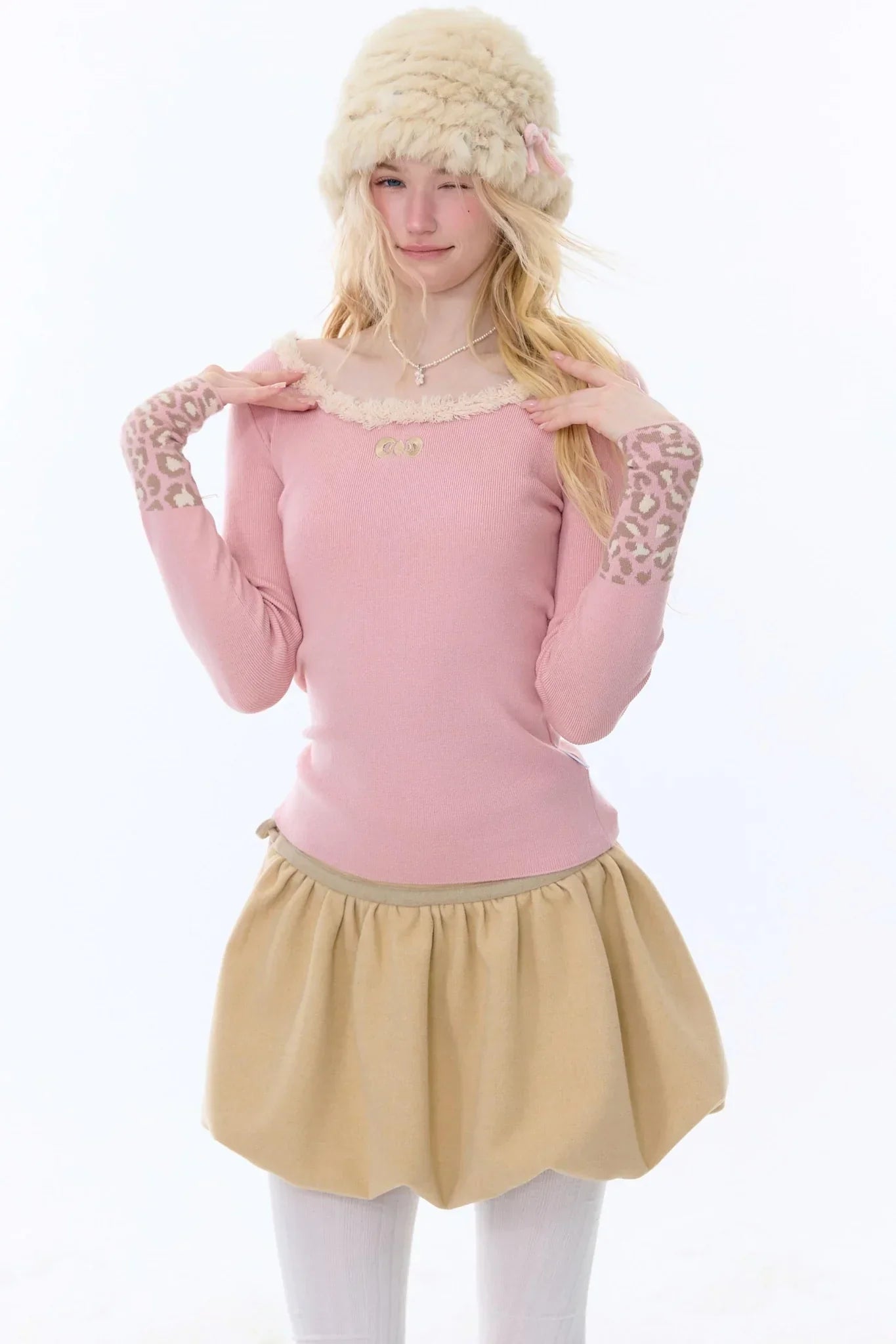 Leopard Print Knitted Sweater