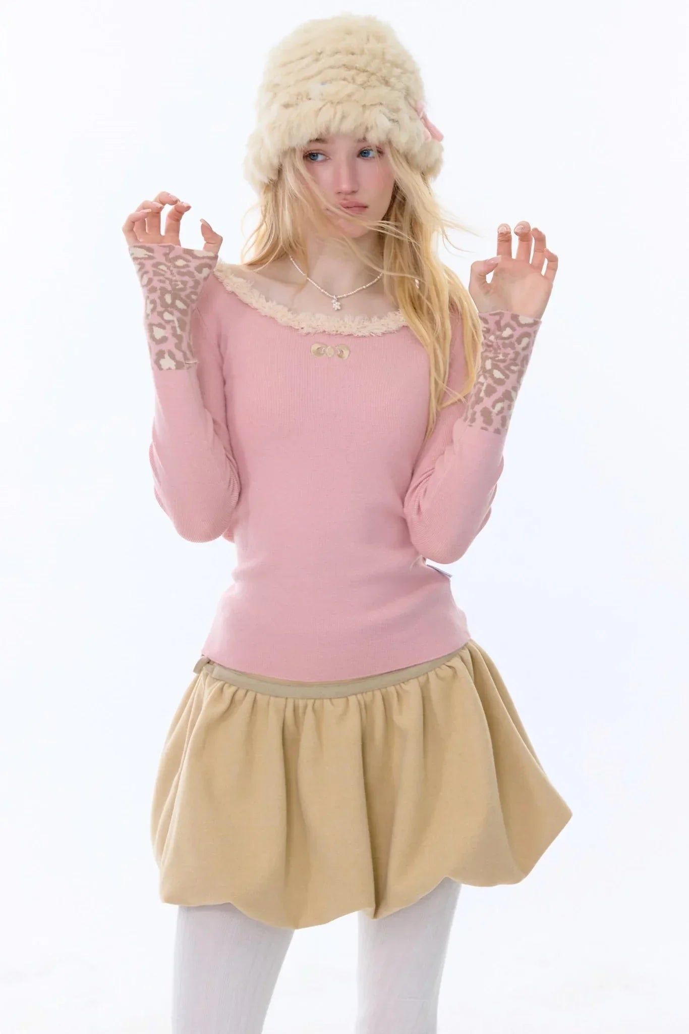 Leopard Print Knitted Sweater