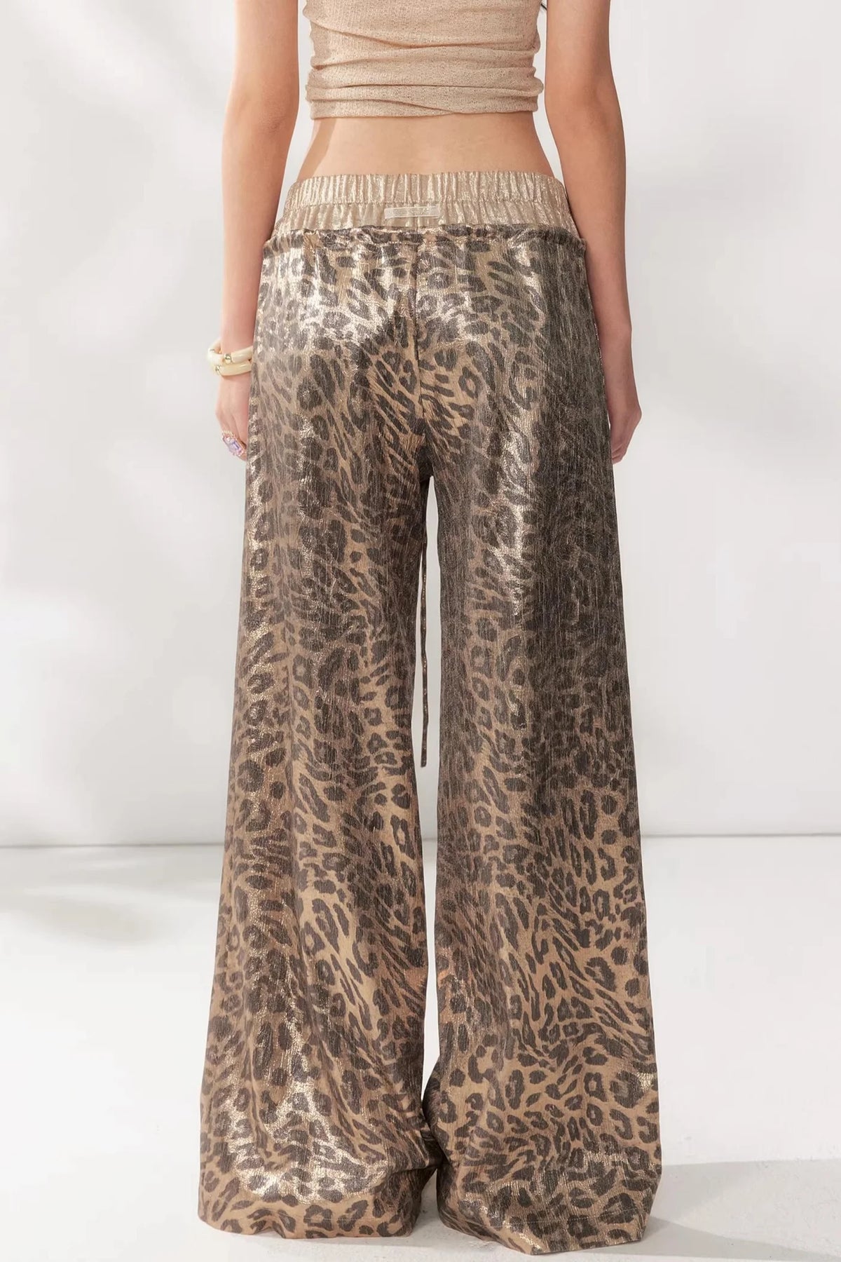 Leopard Print Wide-Leg Pants