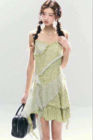 Leopard Sequin Slip Dress