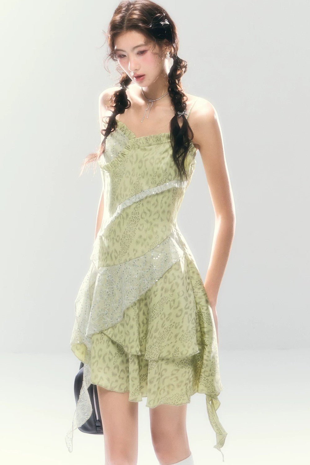 Leopard Sequin Slip Dress