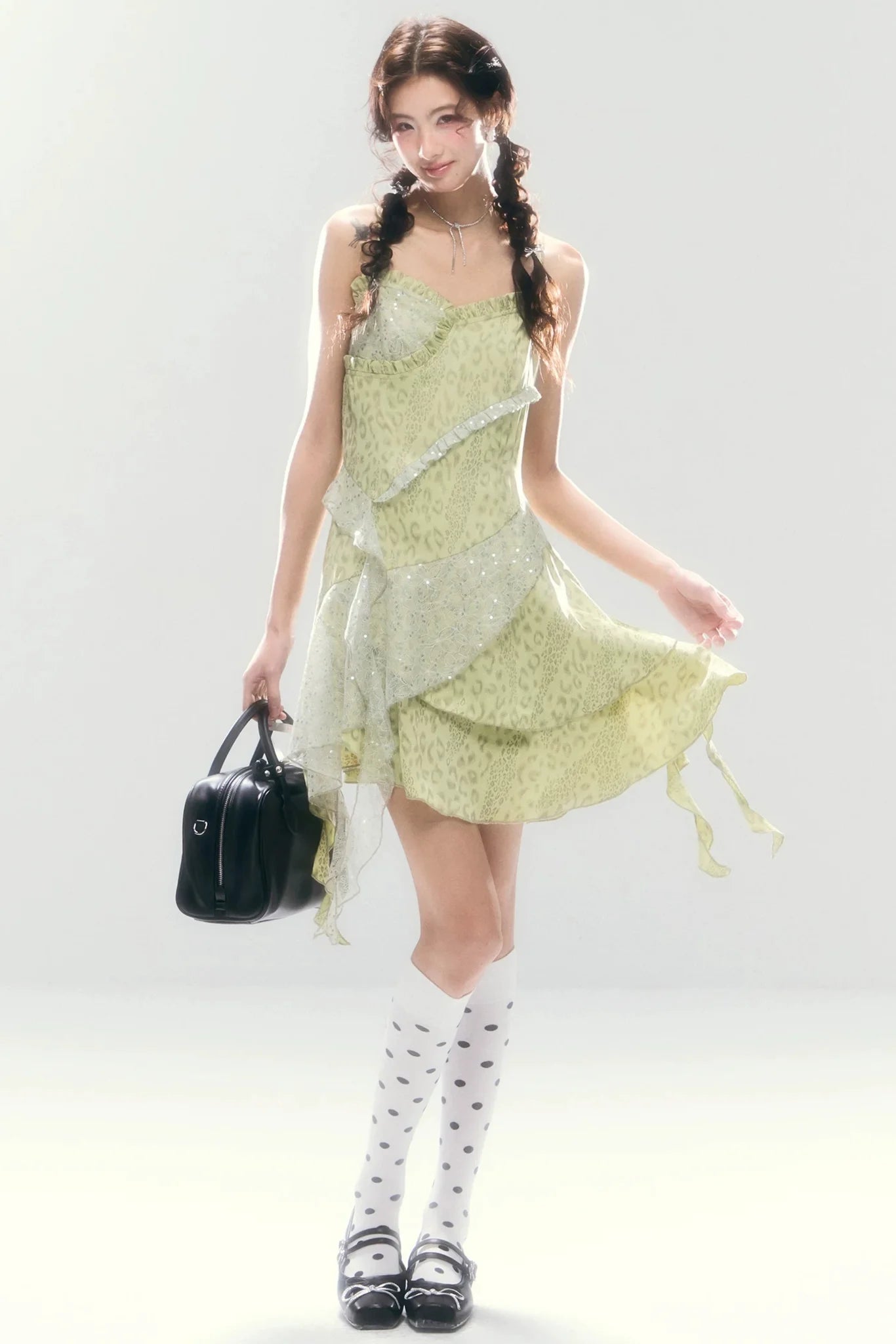 Leopard Sequin Slip Dress