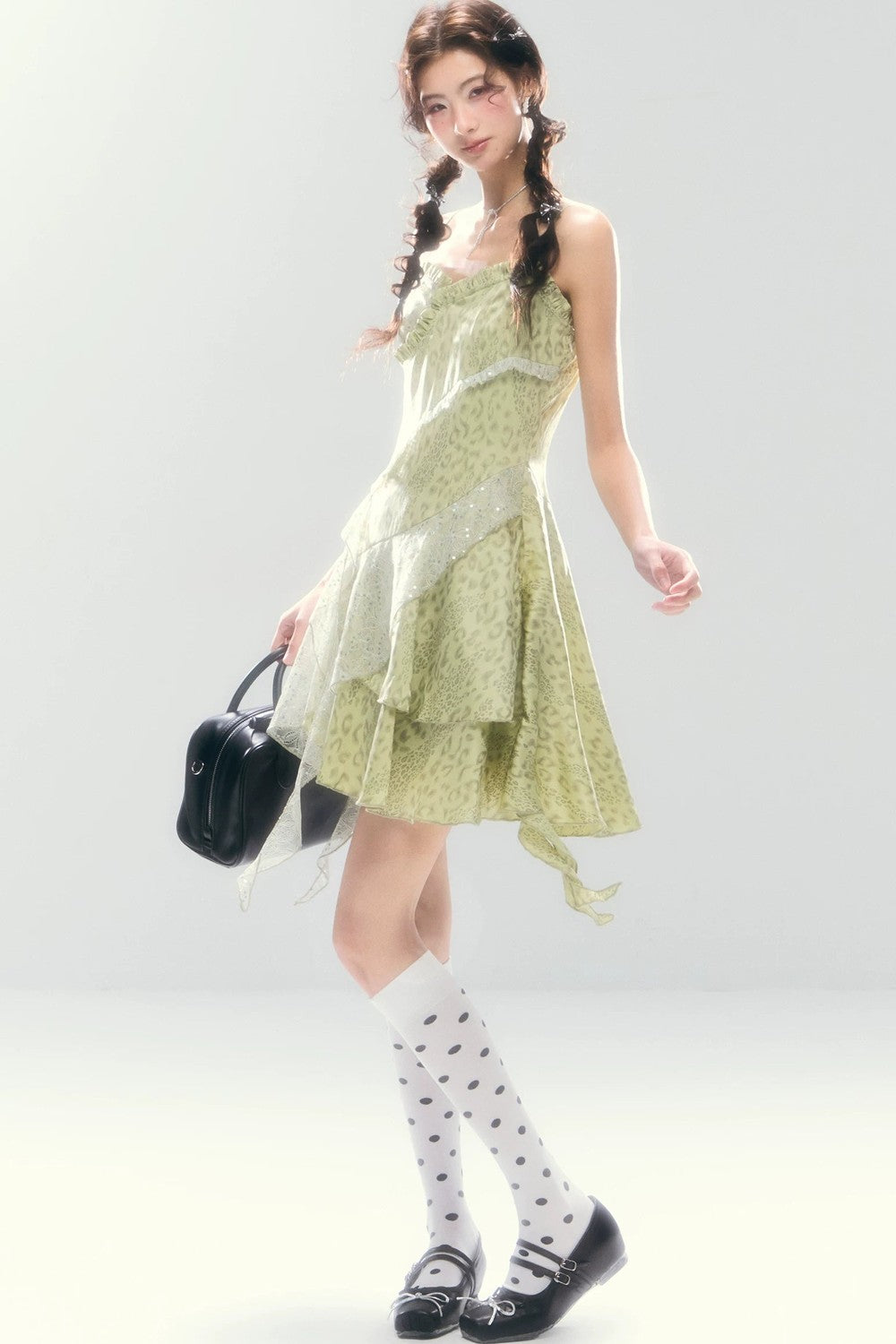 Leopard Sequin Slip Dress
