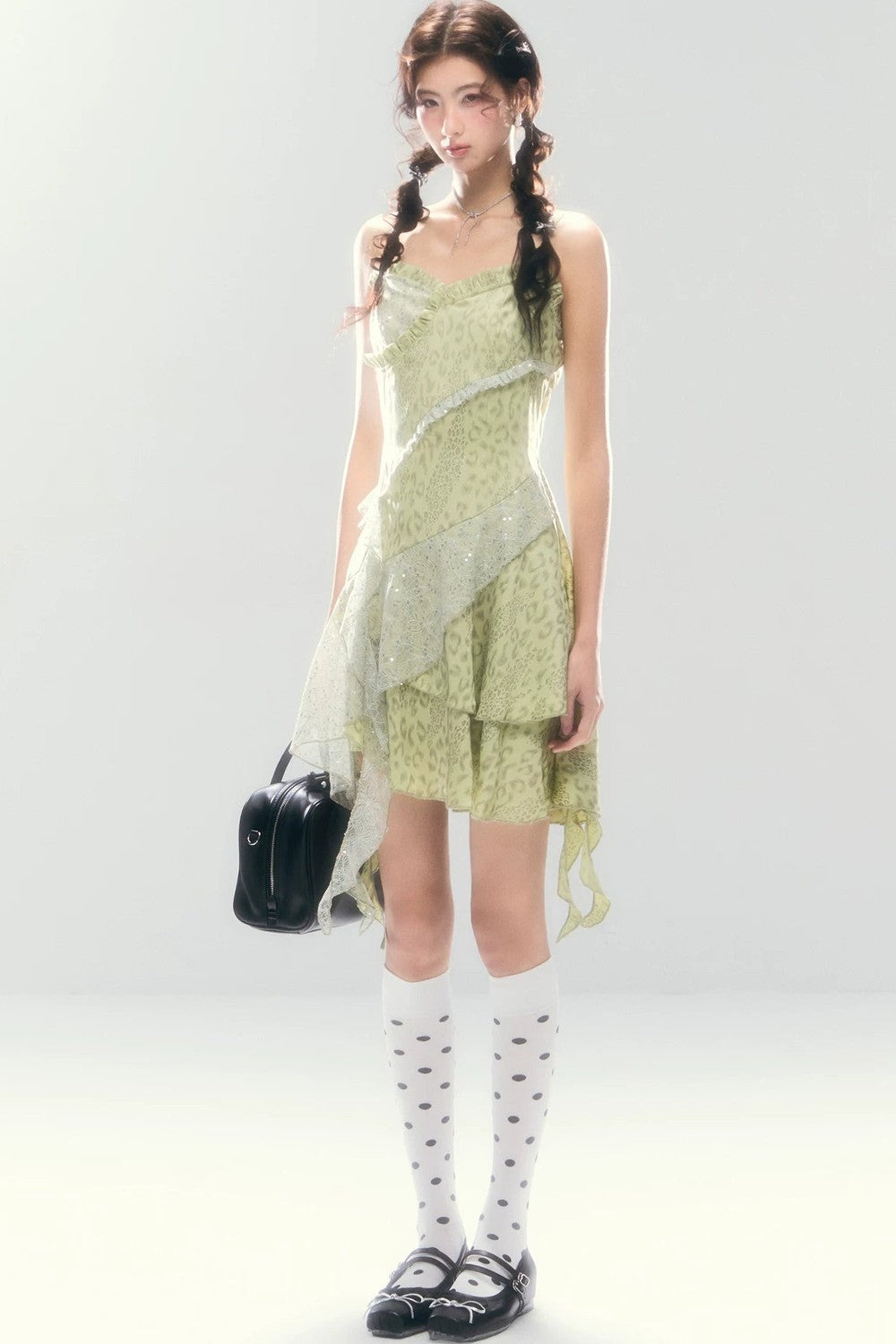 Leopard Sequin Slip Dress