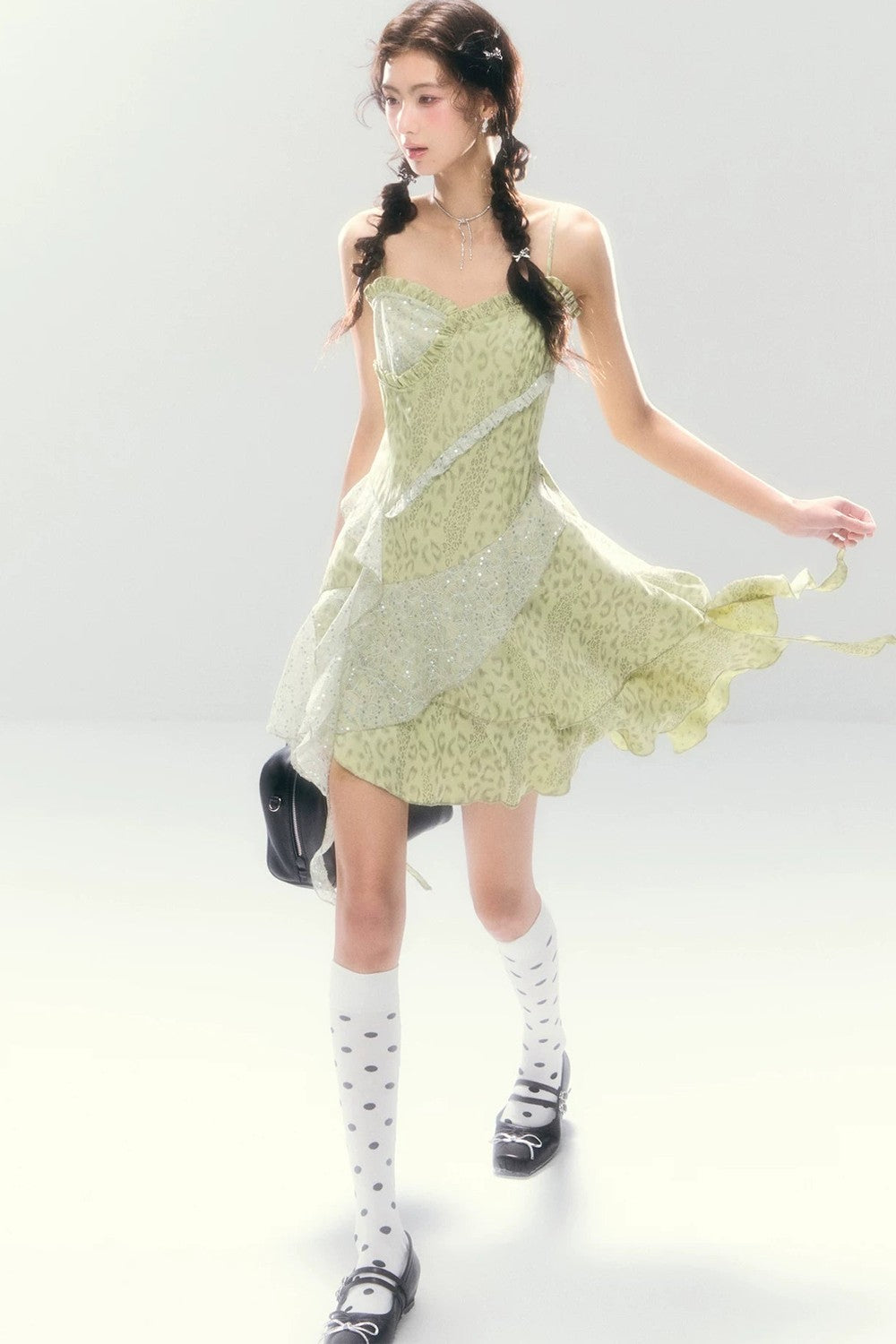 Leopard Sequin Slip Dress