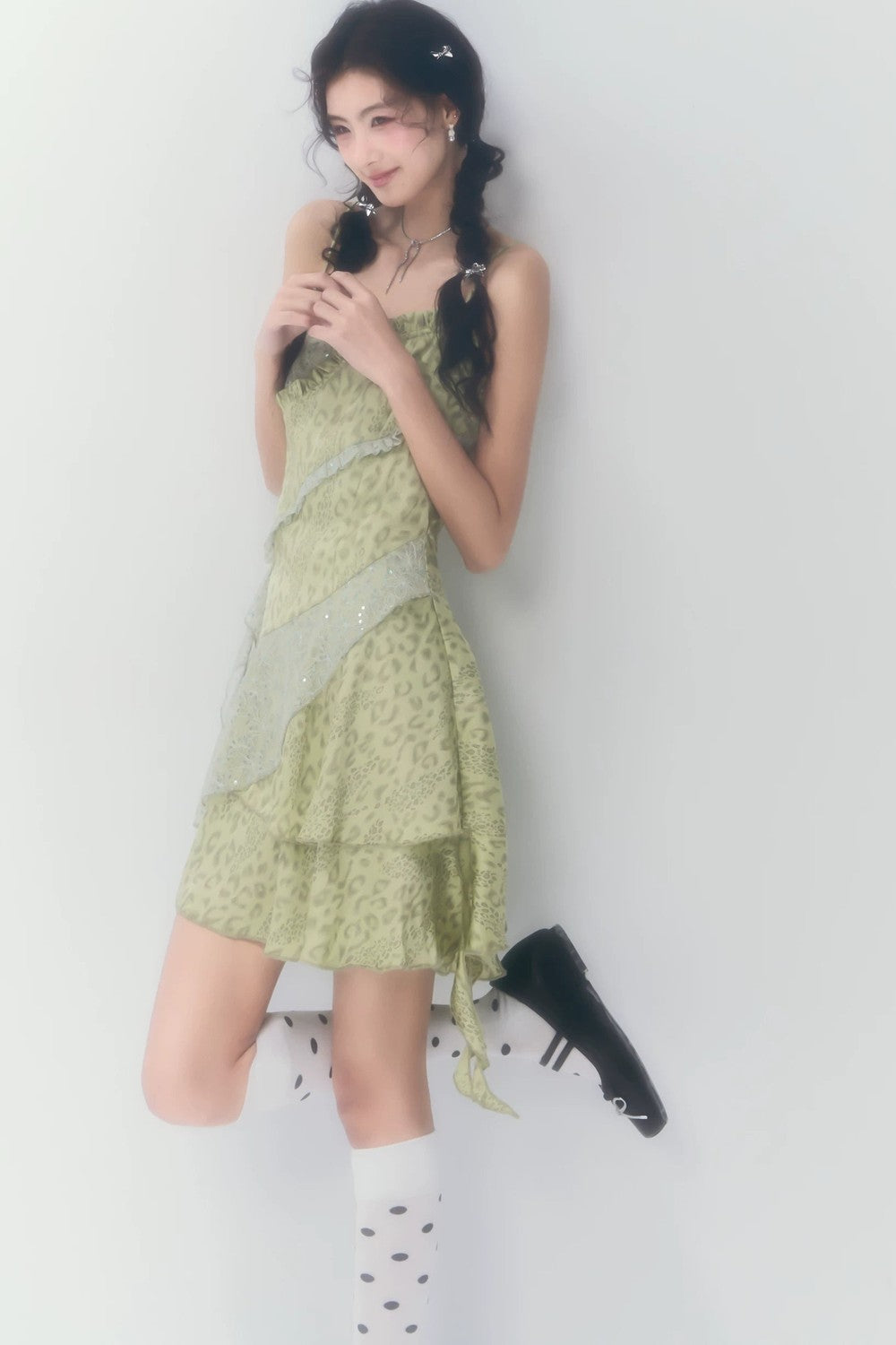 Leopard Sequin Slip Dress