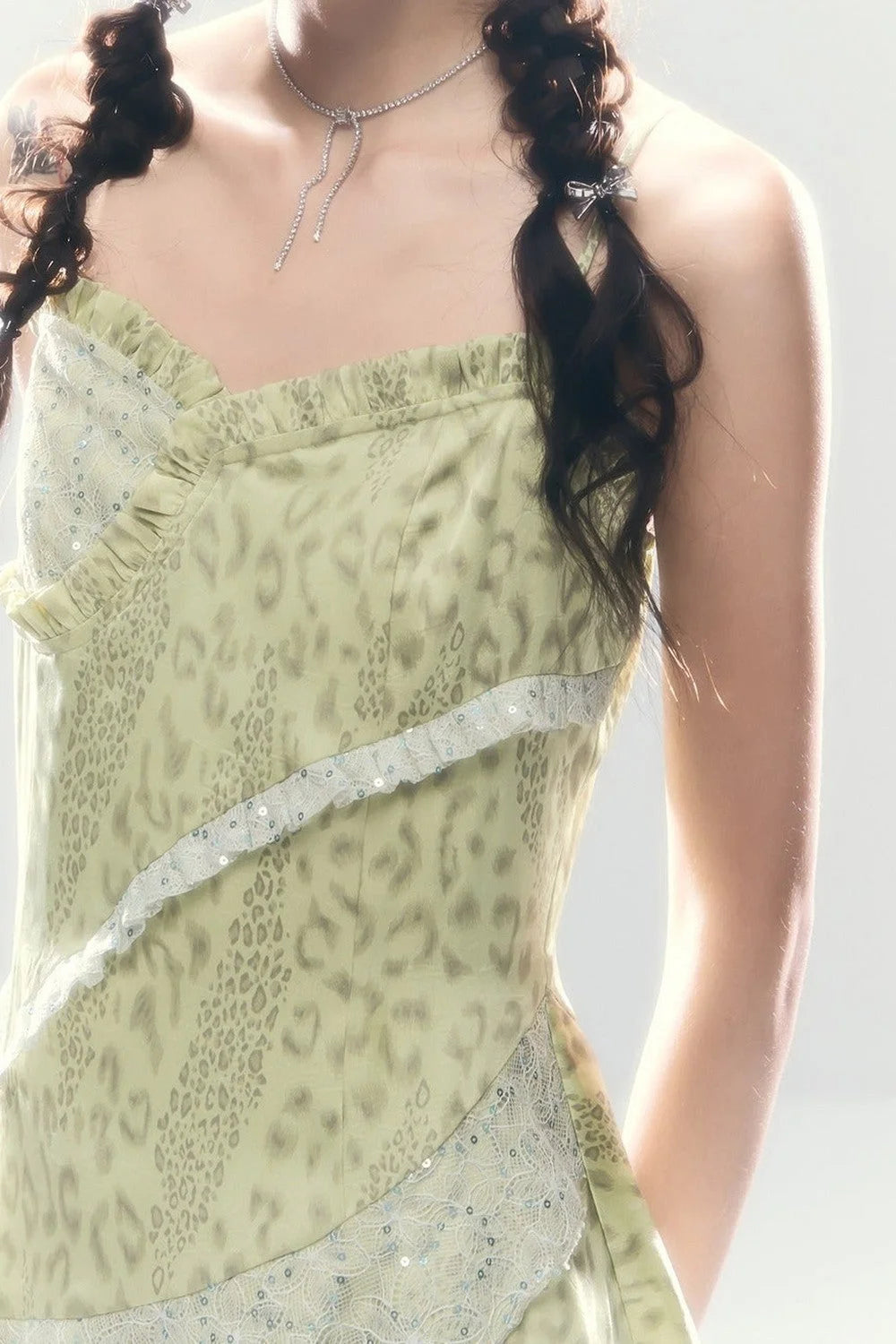 Leopard Sequin Slip Dress