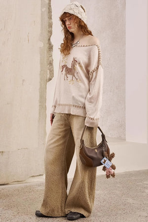 Leopard Split Wide Leg Pants
