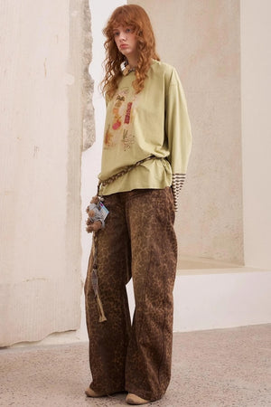 Leopard Split Wide Leg Pants