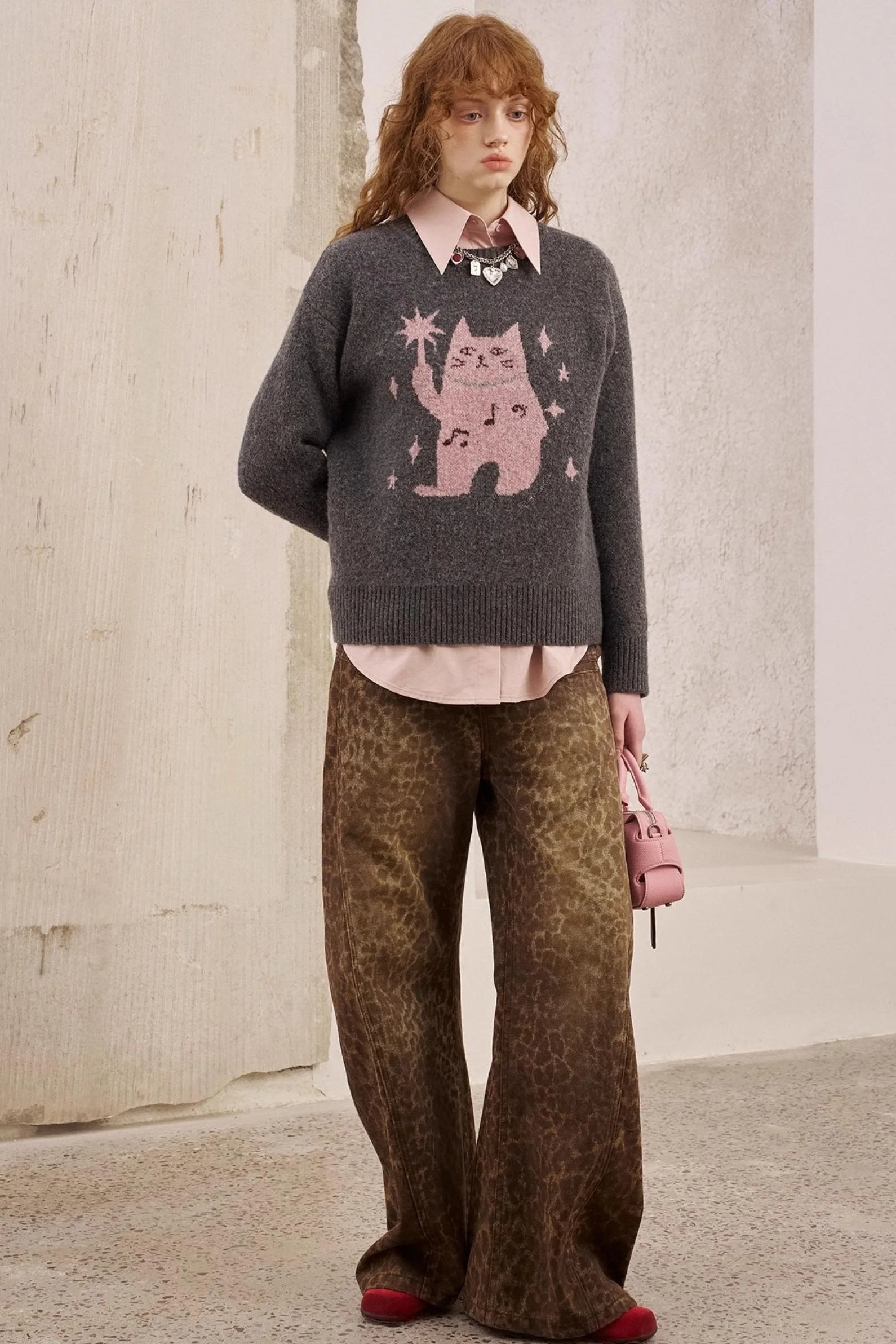 Leopard Split Wide Leg Pants