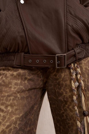 Leopard Split Wide Leg Pants