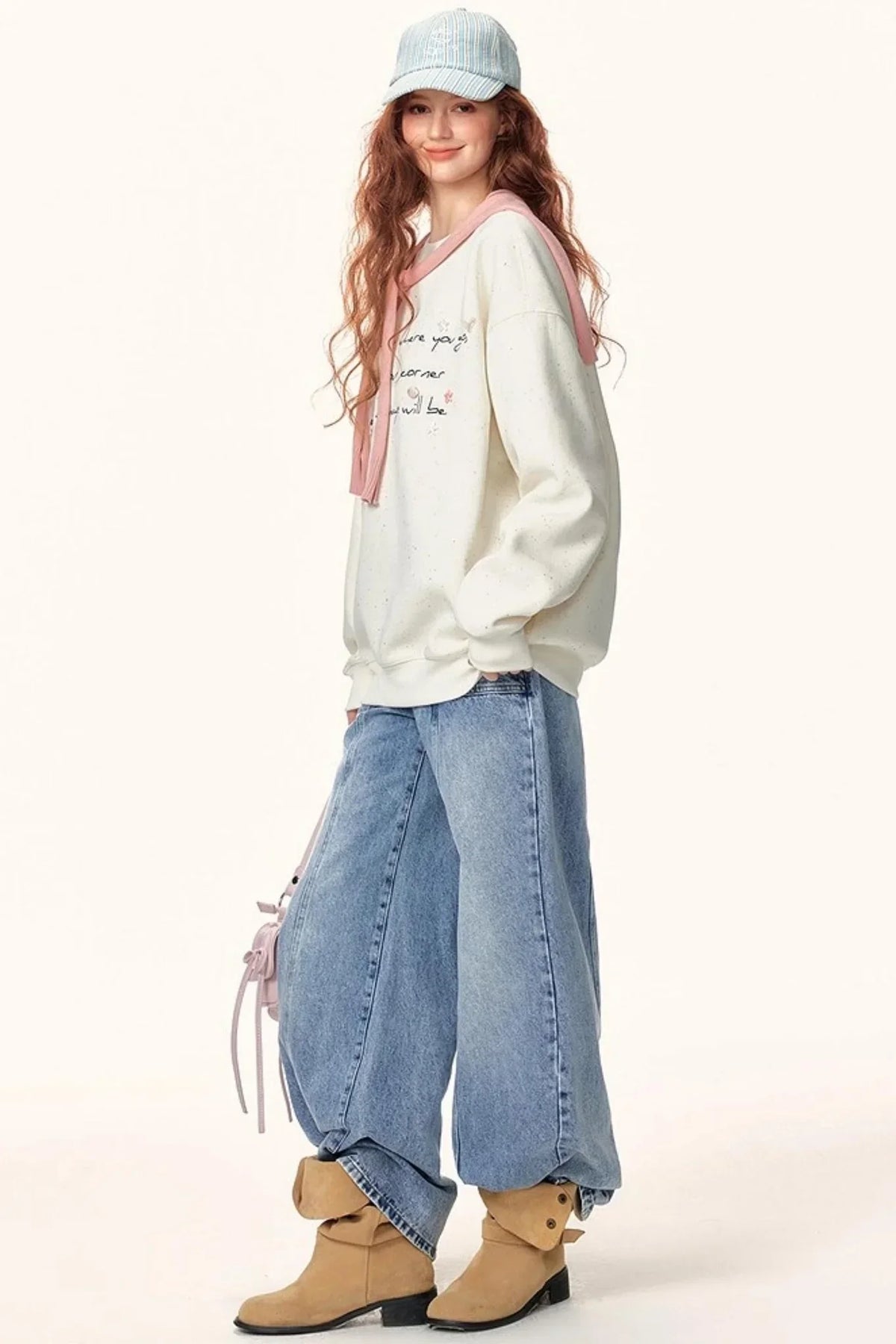 Letter Embroidered Winter Sweater