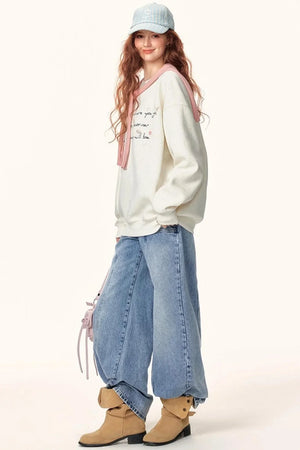 Letter Embroidered Winter Sweater