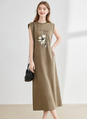 Letter Print Sleeveless Dress