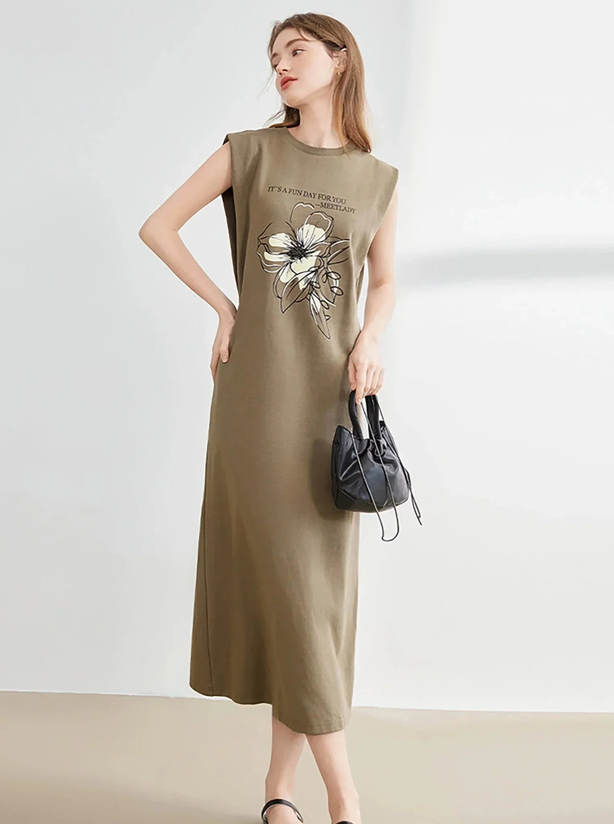 Letter Print Sleeveless Dress