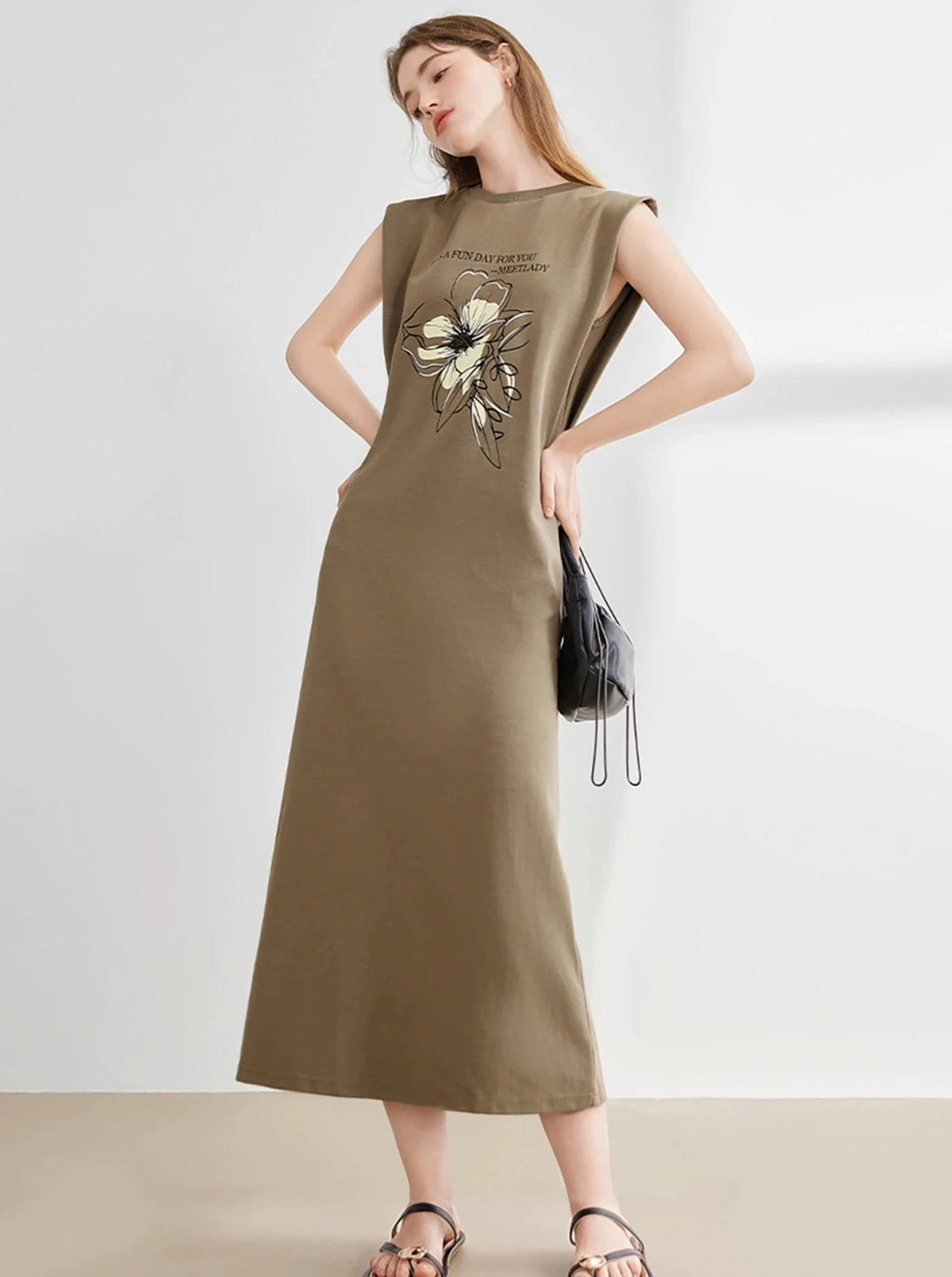 Letter Print Sleeveless Dress