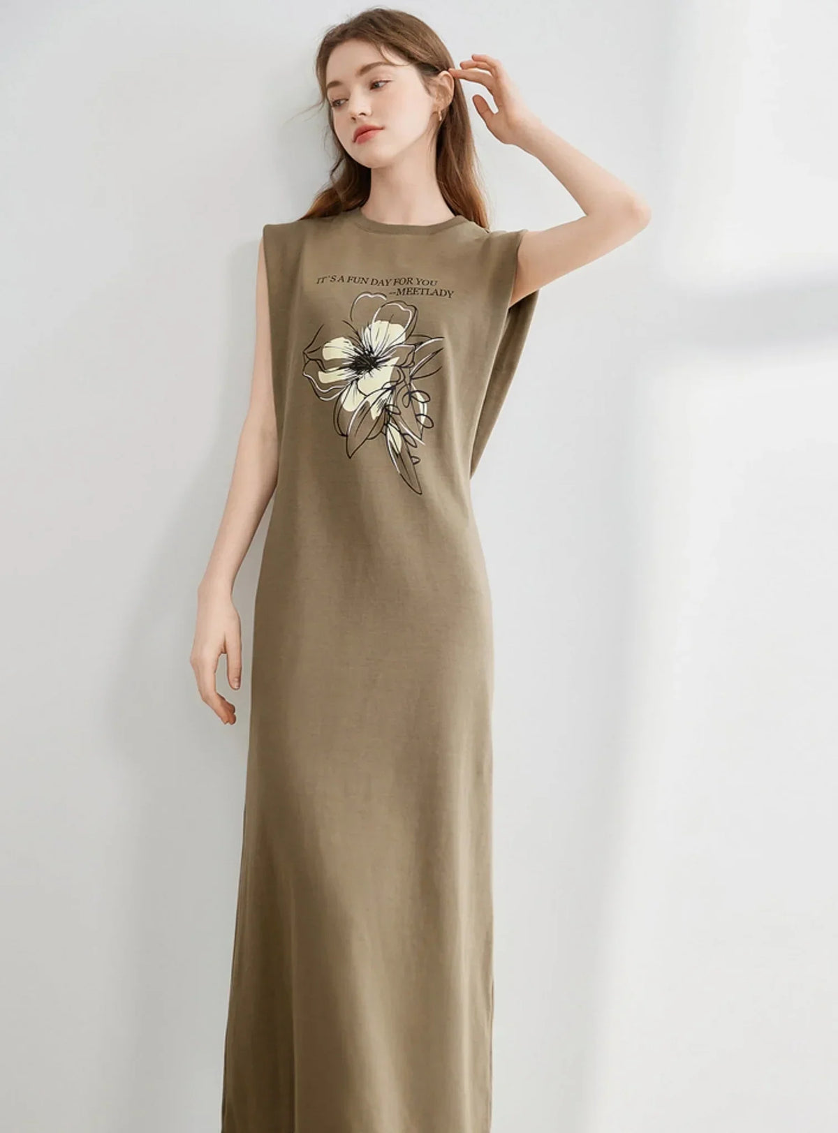 Letter Print Sleeveless Dress