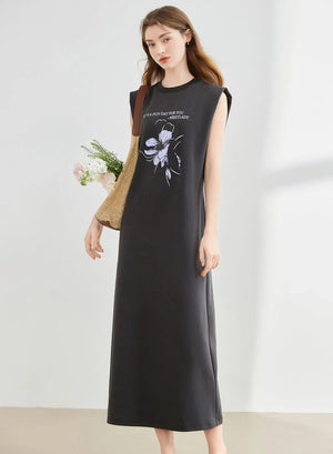 Letter Print Sleeveless Dress