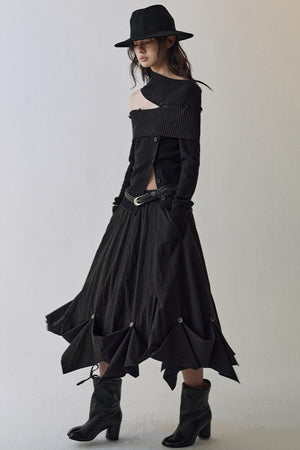 Light And Shadow One-shoulder Top