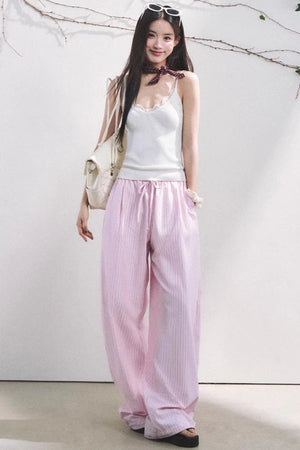 Light Berry Striped Pants