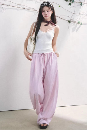 Light Berry Striped Pants