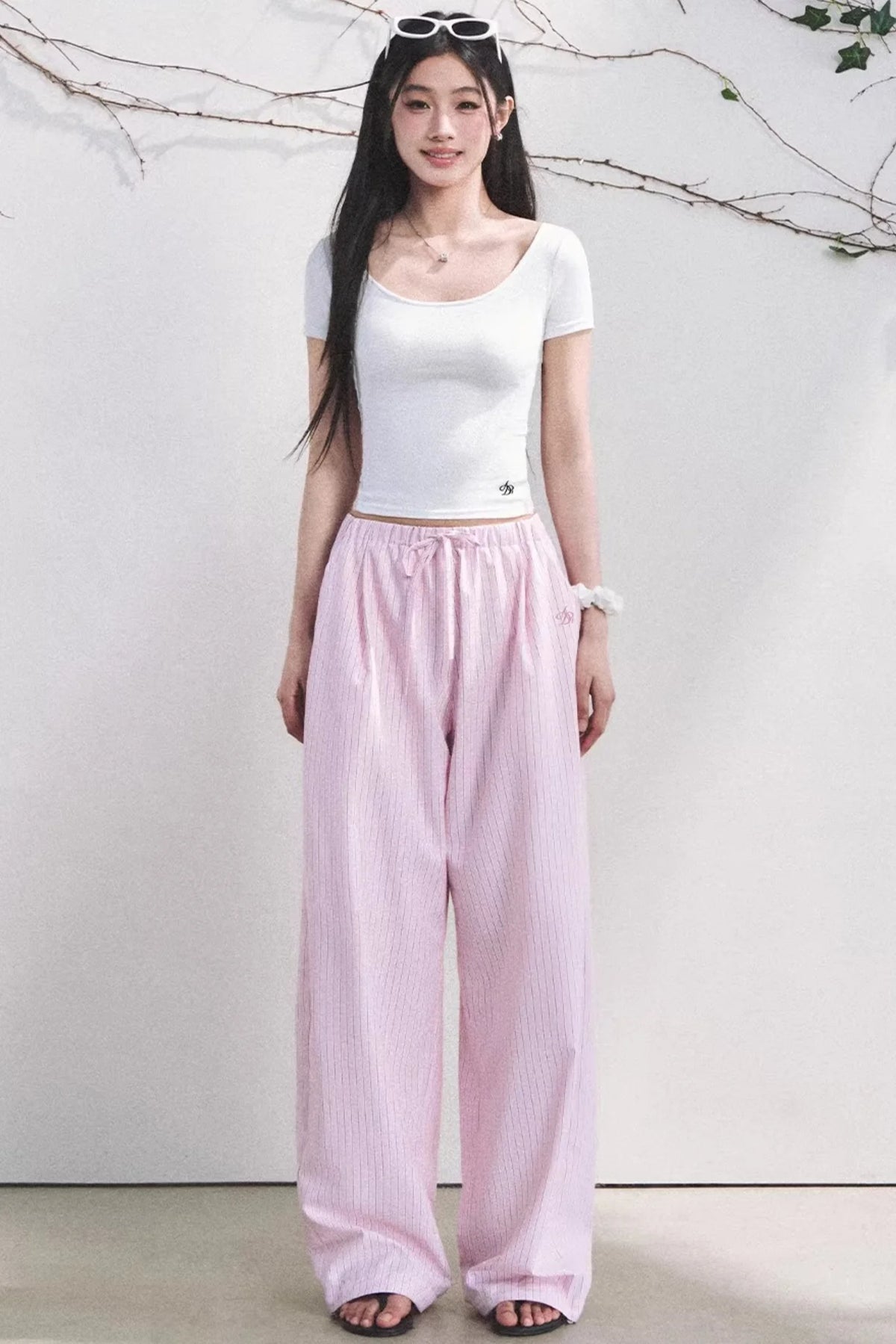 Light Berry Striped Pants