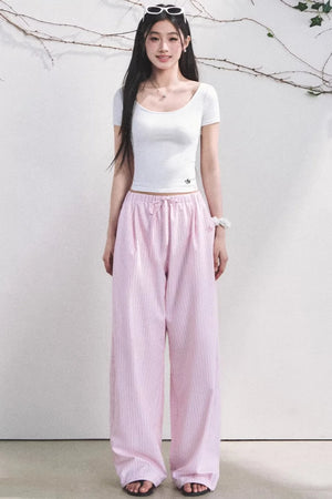 Light Berry Striped Pants