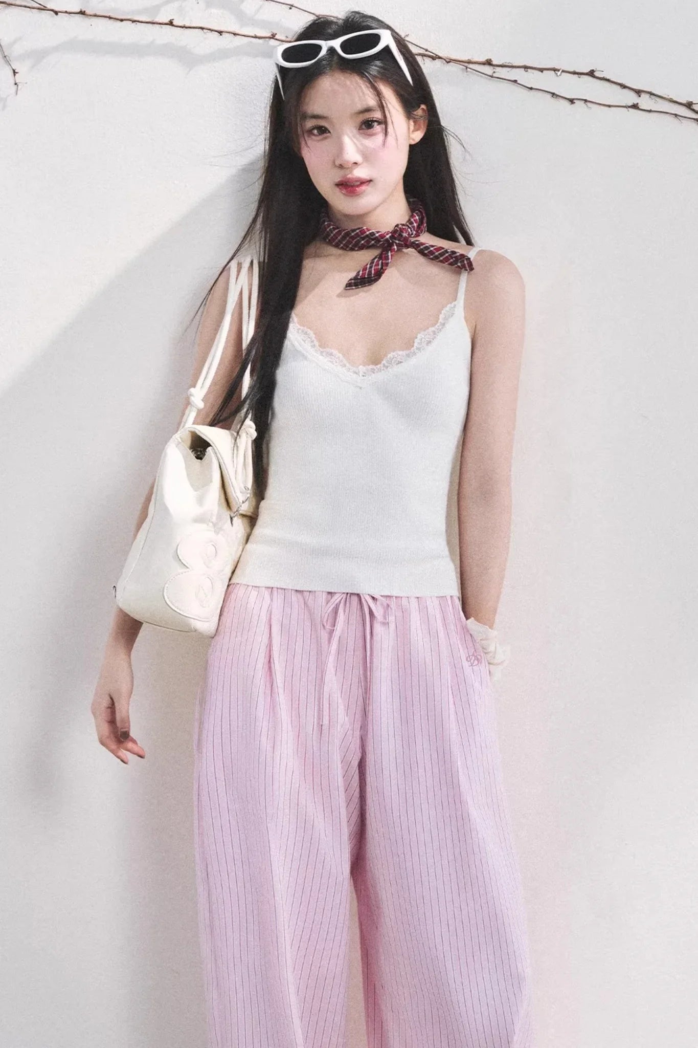 Light Berry Striped Pants